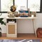 48 Inch Computer Desk With Hutch And Pe Rattan Cabinet Shelves